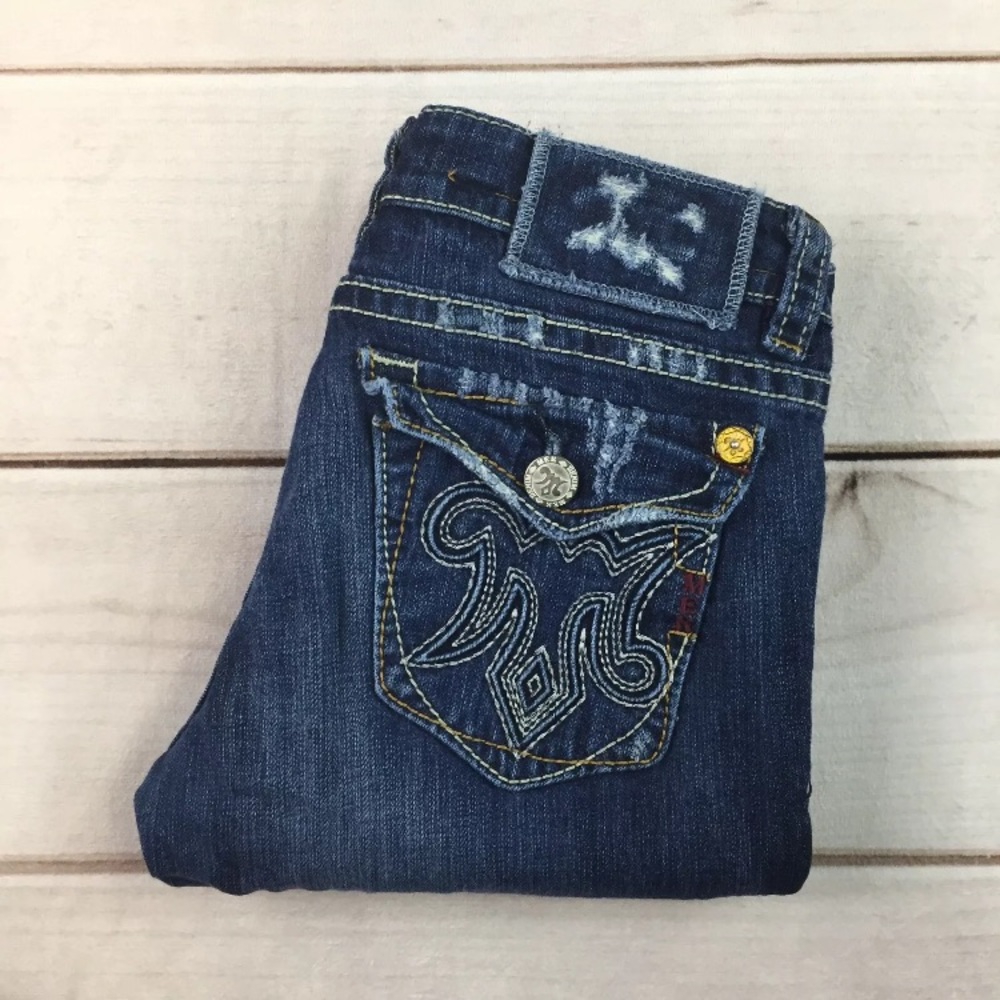MEK Denim Oaxaca Boot Cut Distressed Jeans